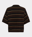Gestuz GZtaia SS polo pullover molé/black/military olive – gestreepte dames polo knit met relaxed fit, korte mouwen en moderne Scandinavische uitstraling