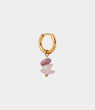 Label Kiki Triple purple rock hoop gold