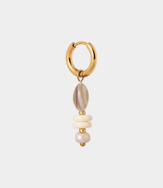 Label Kiki Natural shell hoop gold