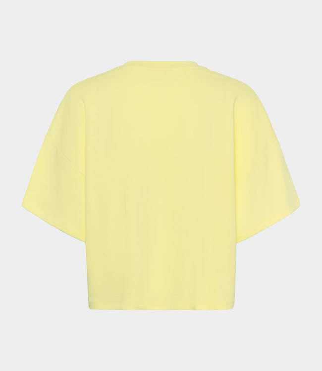 Gestuz GZgilsa sweat tee wax yellow – oversized dames T-shirt met sweatkwaliteit, dropped shoulders en moderne Scandinavische uitstraling