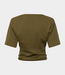 Gestuz GZbetty tee military olive – aangesloten dames T-shirt met knoopdetail, stretch katoen en moderne Scandinavische uitstraling