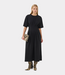 Gestuz GZinez long dress black – elegant cotton stretch maxi dress with fitted silhouette and Scandinavian minimalism