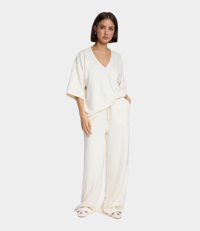 Alix the Label Scuba wide leg pant cream