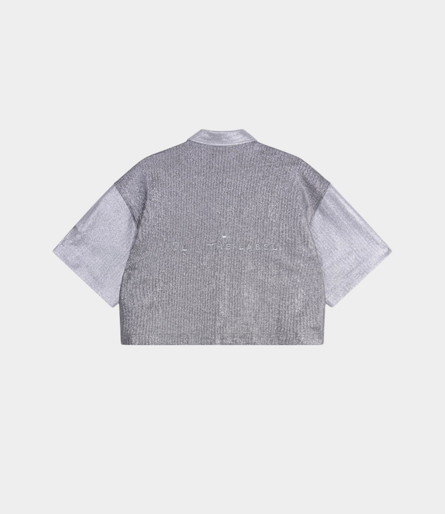 Alix the Label Foil cropped blouse light grey