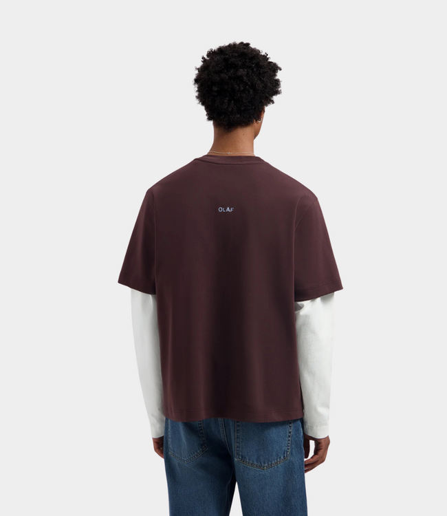 Olaf Olaf ESSENTIAL TEE CHOCOLATEPLUM M260105-CHOCOLATEPLUM