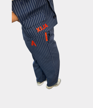 Alix the Label Striped barrel pant navy