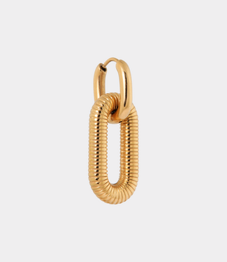 Label Kiki Oval stripe hoop gold