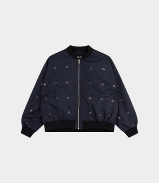 Alix the Label Eyelet bomber navy