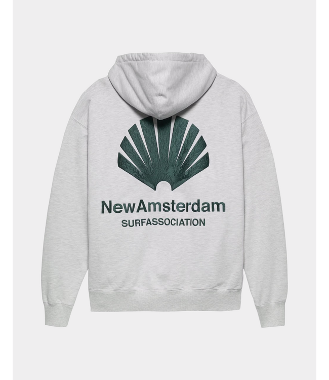 New Amsterdam New Amsterdam logo hoodie ash/bottle green 2602117001