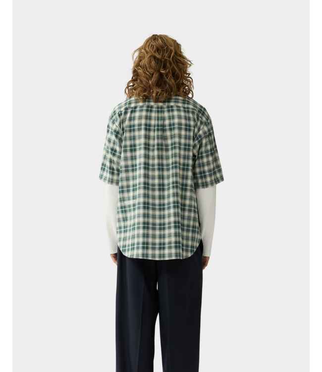 New Amsterdam New Amsterdam double layer shirt green/white check 2602023001