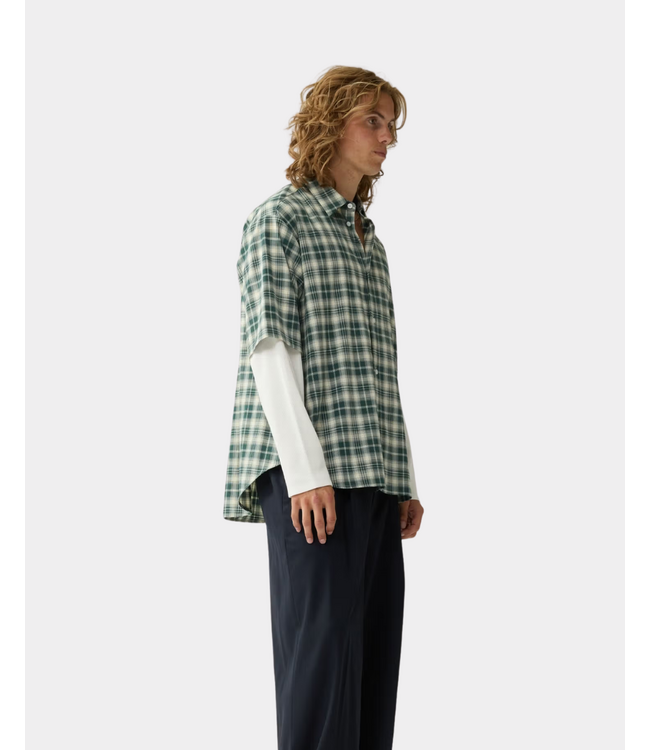 New Amsterdam New Amsterdam double layer shirt green/white check 2602023001