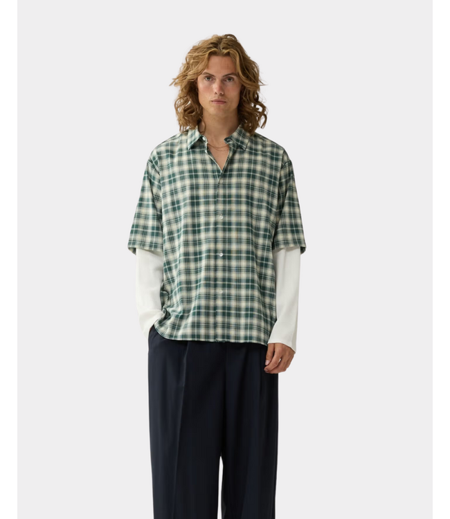 New Amsterdam New Amsterdam double layer shirt green/white check 2602023001