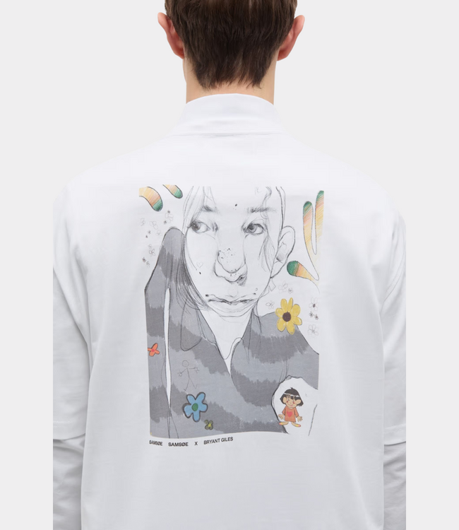 Samsoe Samsoe Samsoe Samsoe sagiles t-shirt 11725 white flowers U26300022-CLR002989