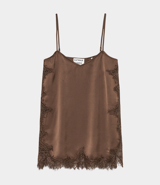 Catwalk Junkie lace spaghetti top rocky road