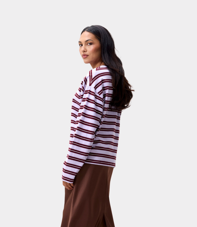 Catwalk Junkie Catwalk Junkie striped long sleeve tee lavender frost 2603020402-780