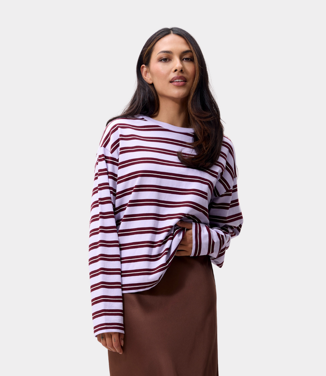 Catwalk Junkie striped long sleeve tee lavender frost