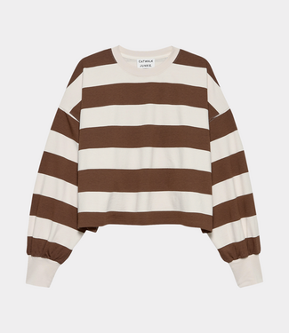Catwalk Junkie oversized striped long sleeve tee rocky road