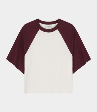 Catwalk Junkie baseball contrast tee merlot