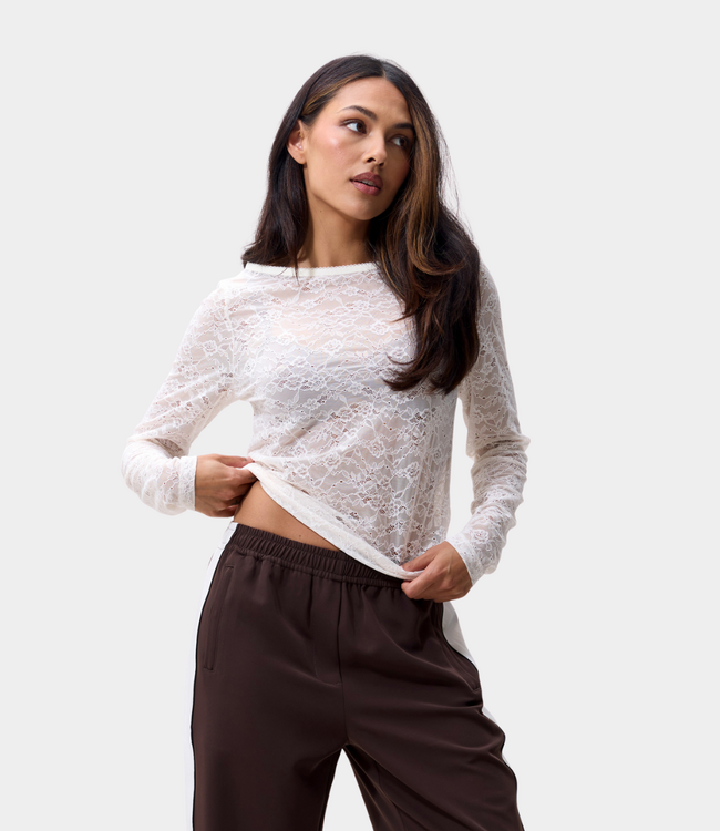 Catwalk Junkie Catwalk Junkie lace long sleeve tee egret 2603020400-226