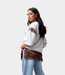 Catwalk Junkie sporty graphic short sleeve sweater light grey melange