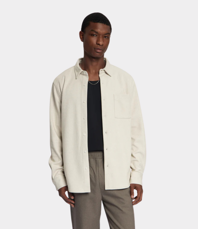 Law of the Sea troy soft herringbone shirt sand