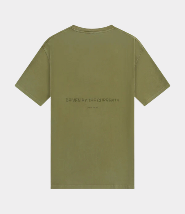 Law of the Sea Law of the Sea aqualis garment dyed t-shirt martini olive LAW-10528-420