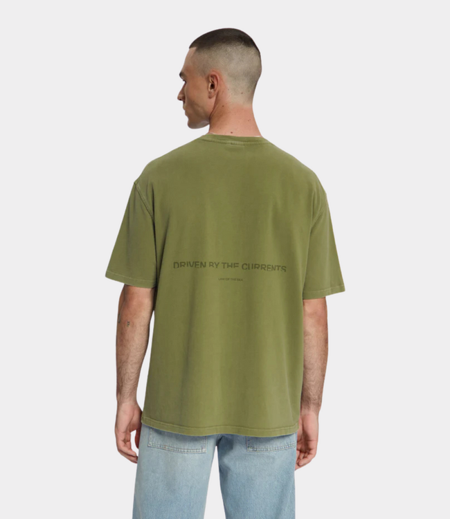 Law of the Sea aqualis garment dyed t-shirt martini olive