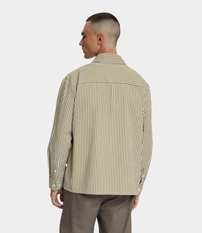 Law of the Sea Law of the Sea starboard yarn dyed striped shirt beech LAW-10481-823