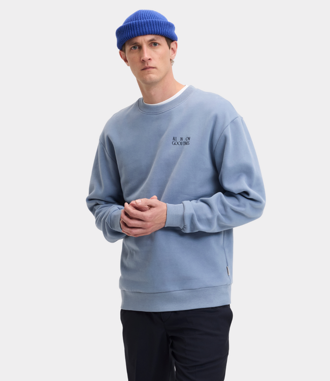Goodpeople lax tee ls denim blue