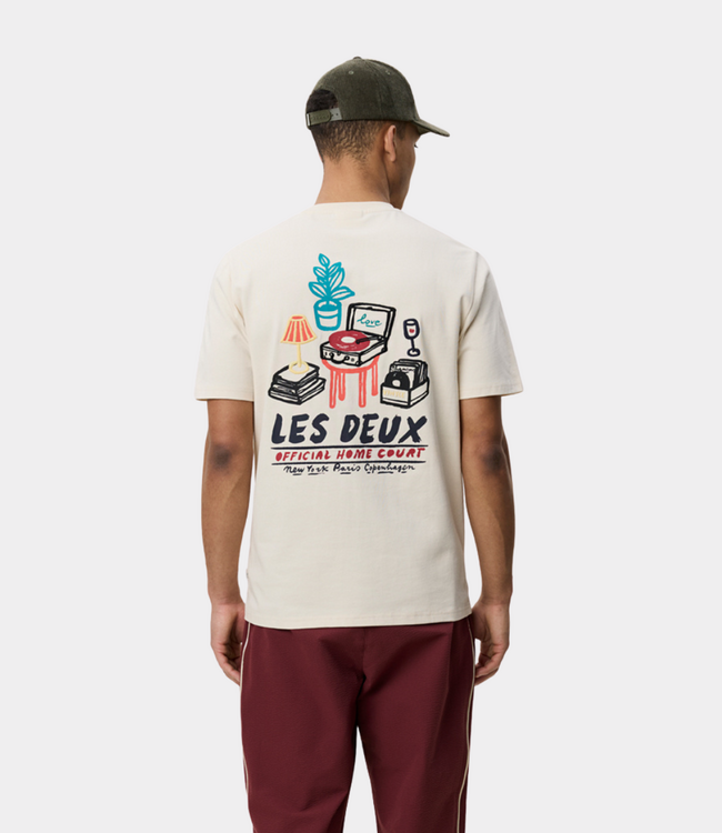 Les Deux Les Deux record t-shirt ivory 1002479-215