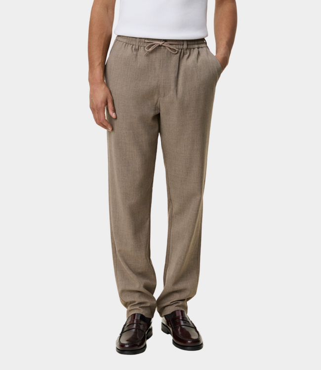 Les Deux Les Deux como tapered suit pants dark sand melange 1002232-825