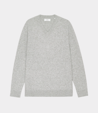Les Deux melange v-neck knit grey melange