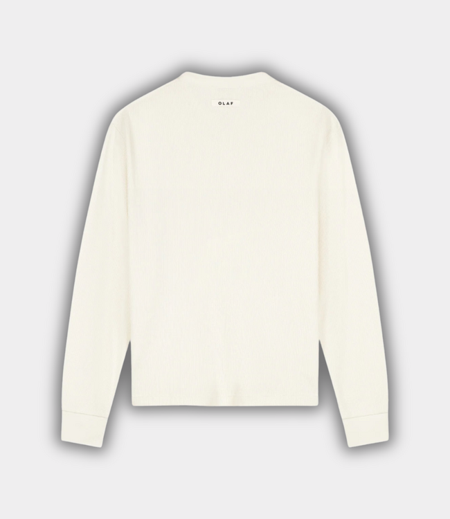 Olaf Olaf WAFFLE HENLEY LS TEE OFFWHITE M260107-OFFWHITE
