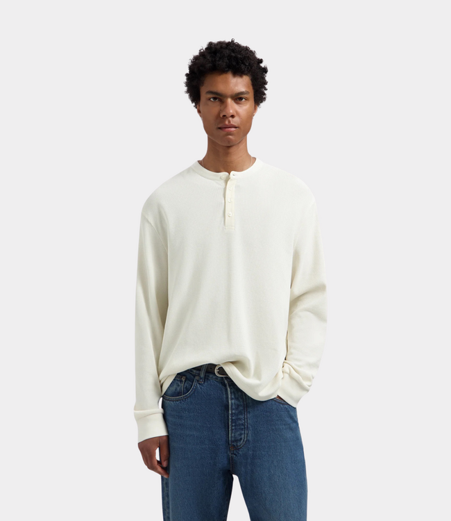 Olaf Olaf WAFFLE HENLEY LS TEE OFFWHITE M260107-OFFWHITE