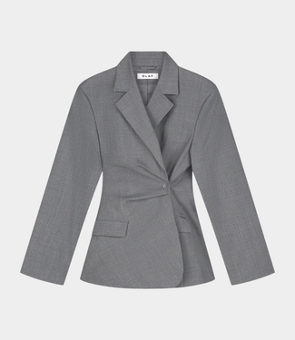 Olaf wool asymetric blazer sharkskin