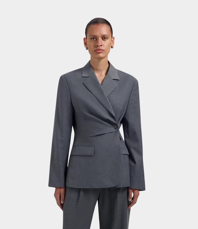 Olaf Olaf wool asymetric blazer sharkskin W260504-SHARKSKIN
