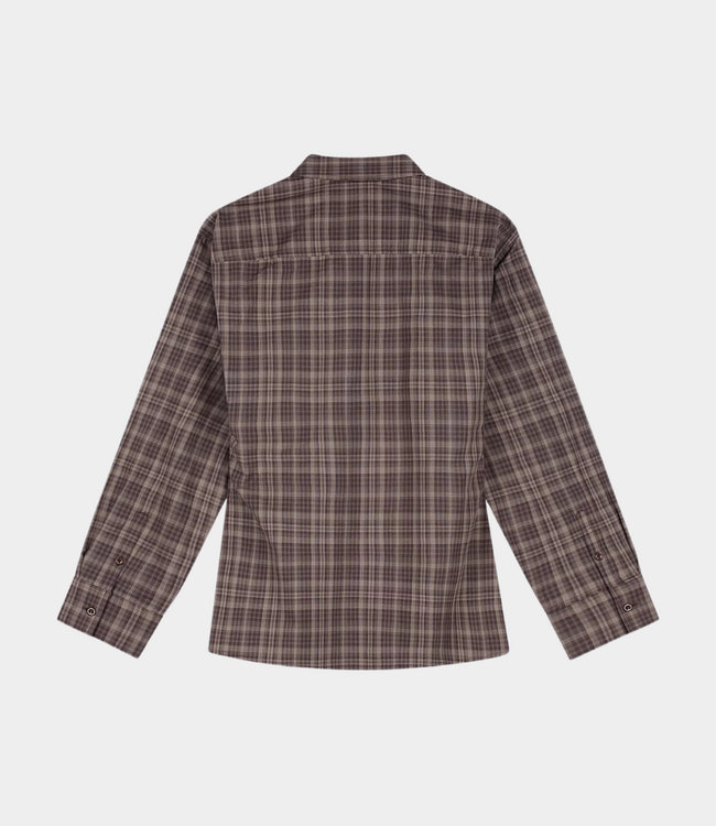 Olaf Olaf checked fitted shirt chocolate plum W260302-CHOCOLATE PLUM