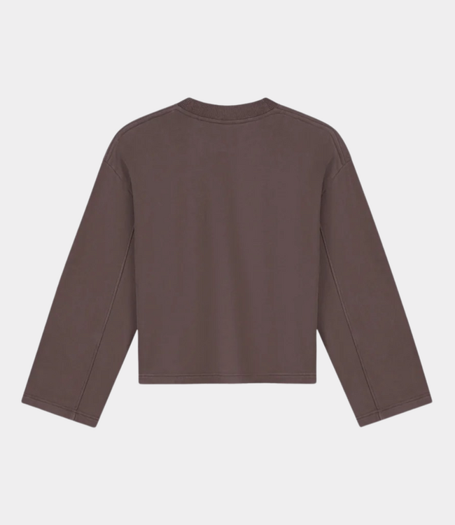 Olaf Olaf retro logo crewneck chocolate plum W260201-CHOCOLATE PLUM