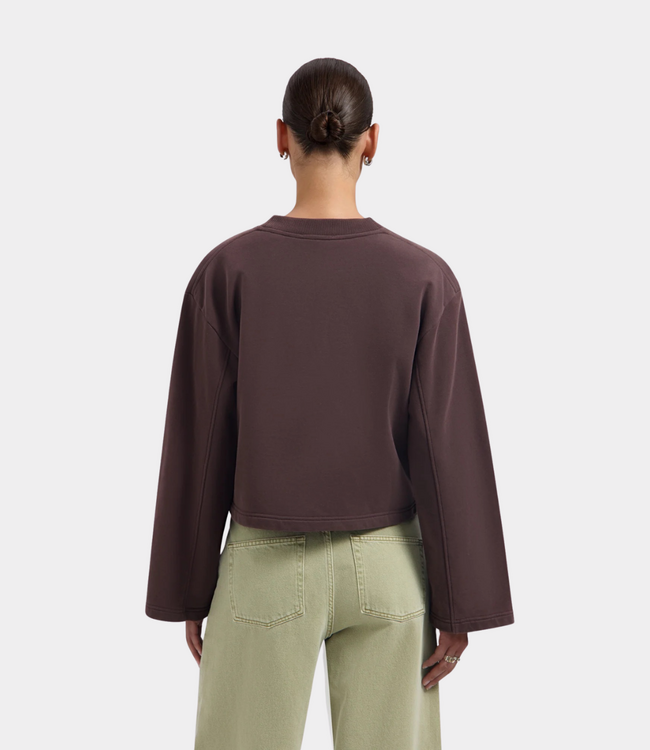 Olaf Olaf retro logo crewneck chocolate plum W260201-CHOCOLATE PLUM
