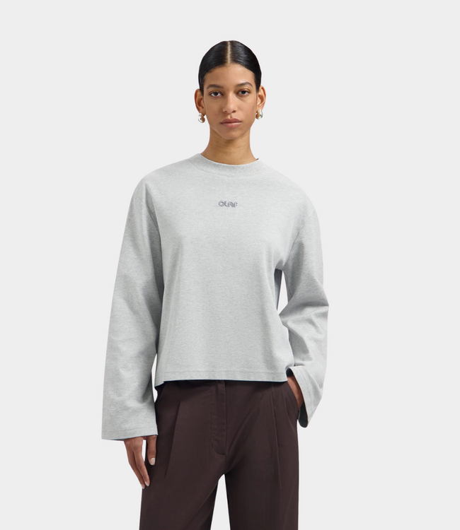 Olaf Olaf retro logo ls tee htr grey W260108-HTR GREY