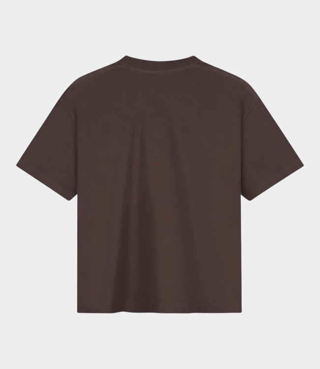 Olaf Olaf retro logo boxy tee chocolate plum W260102-CHOCOLATE PLUM