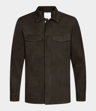 Profuomo Overshirt ls suede dark brown