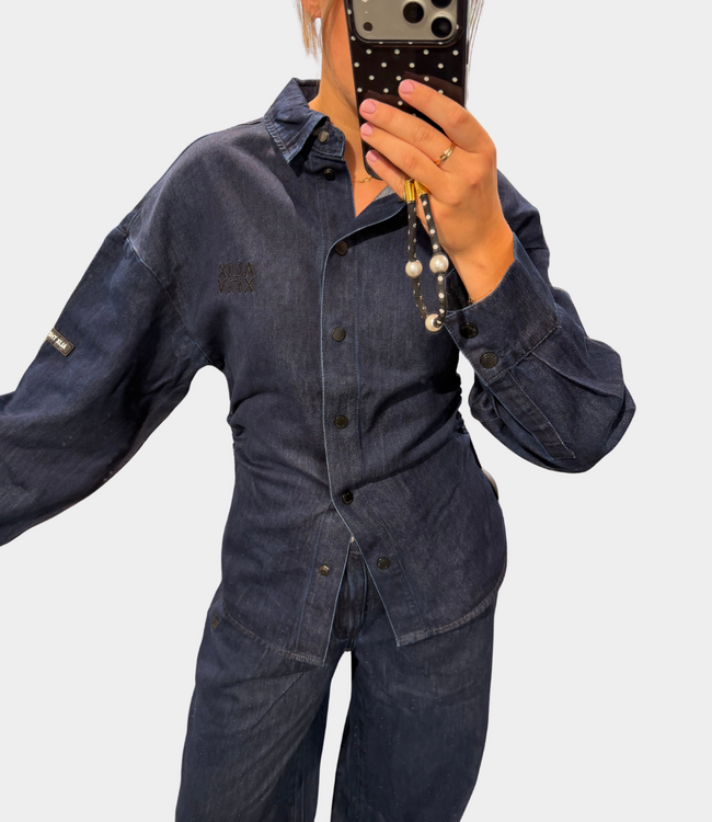 Alix the Label Fitted waist denim blouse indigo