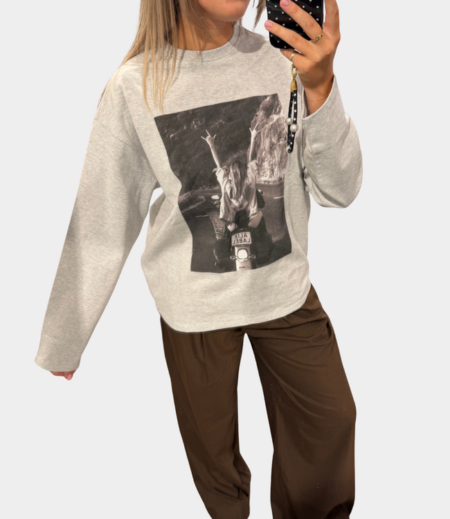 Alix the Label Photo longsleeve tee soft grey mel