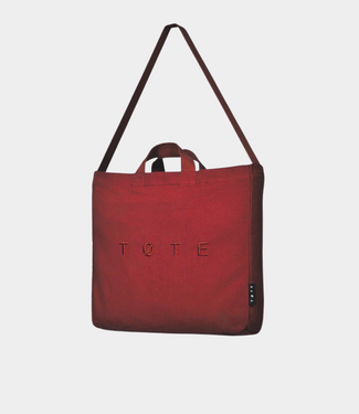 TOTE bag stitched burgundy red