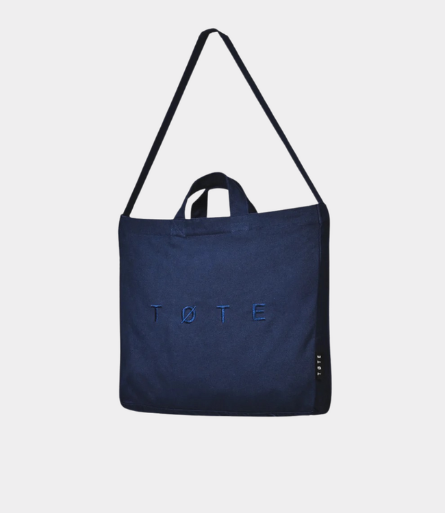 TOTE TOTE Tote bag stitched navy blue DBAD5-XV499002EU