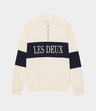 Les Deux zipper rugby sweatshirt ivory