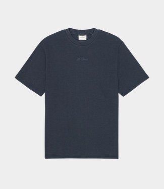 Les Deux signature waffle t-shirt india ink blue