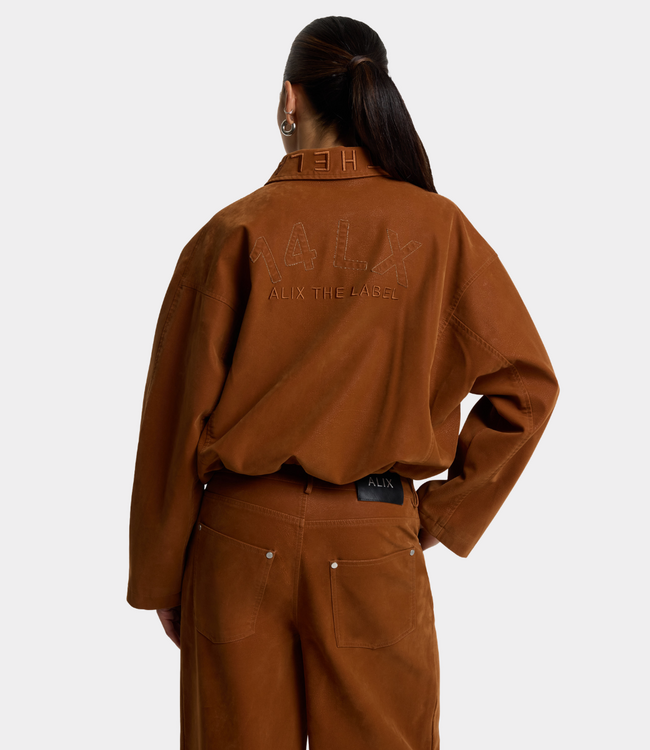 Alix the Label Faux suede ballon jacket cognac