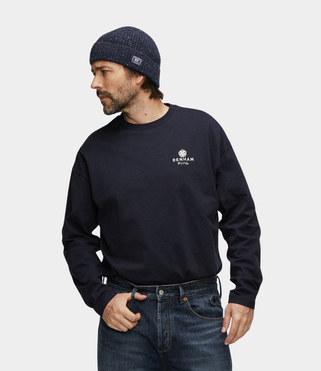 Denham Tsubaki tee ls navy blazer